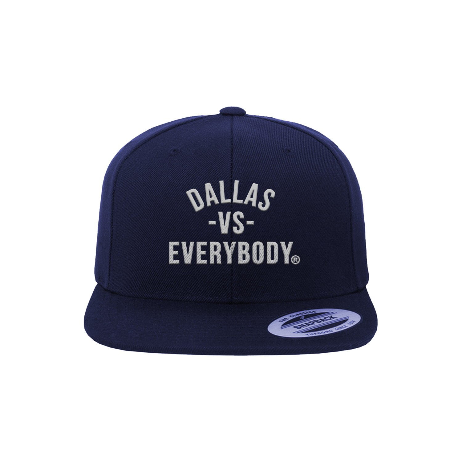 Dallas VS Everybody Snapback Hat- Dark Blue - Dallas VS Everybody